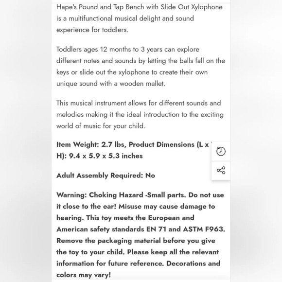 Hape Pound & Tap Bench with Slide Out Xylophone - Picture 14 of 14